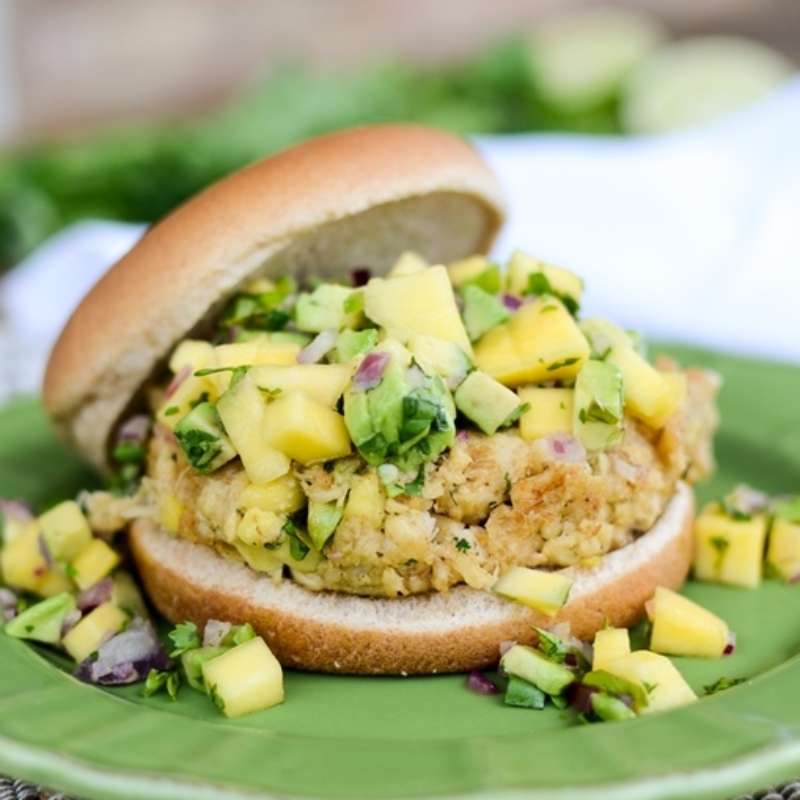 Arctic Char Burger Mango Avocado