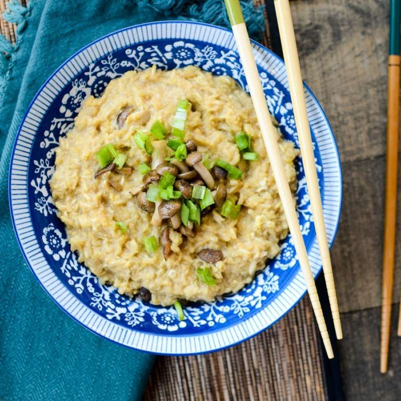 Brown Rice Congee Roasted Mushrooms 7