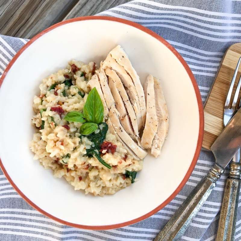 Cauliflower Risotto Spinach Chicken Tomato Hi