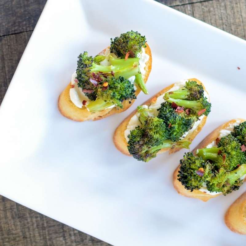 Charred Broccoli Crostini