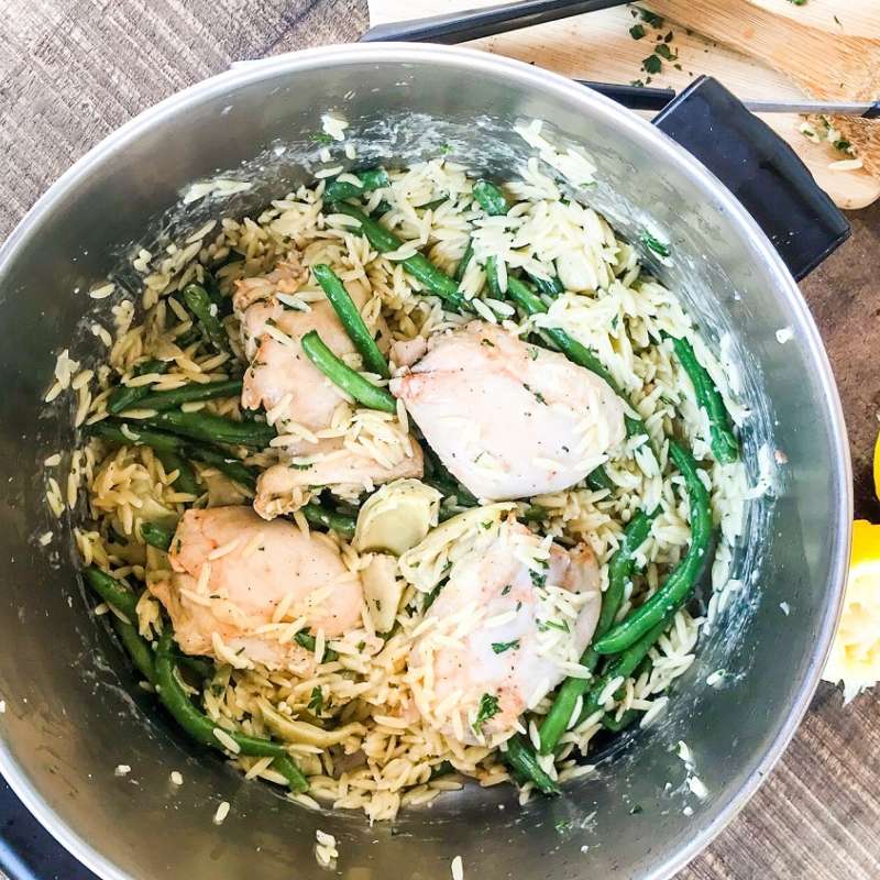 One Pot Lemon Chicken Green Beans Orzo 2