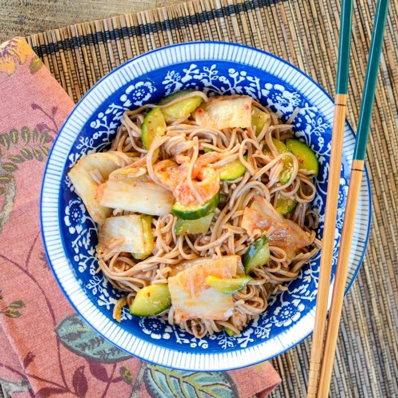 Soba Kimchi Cucumber Salad